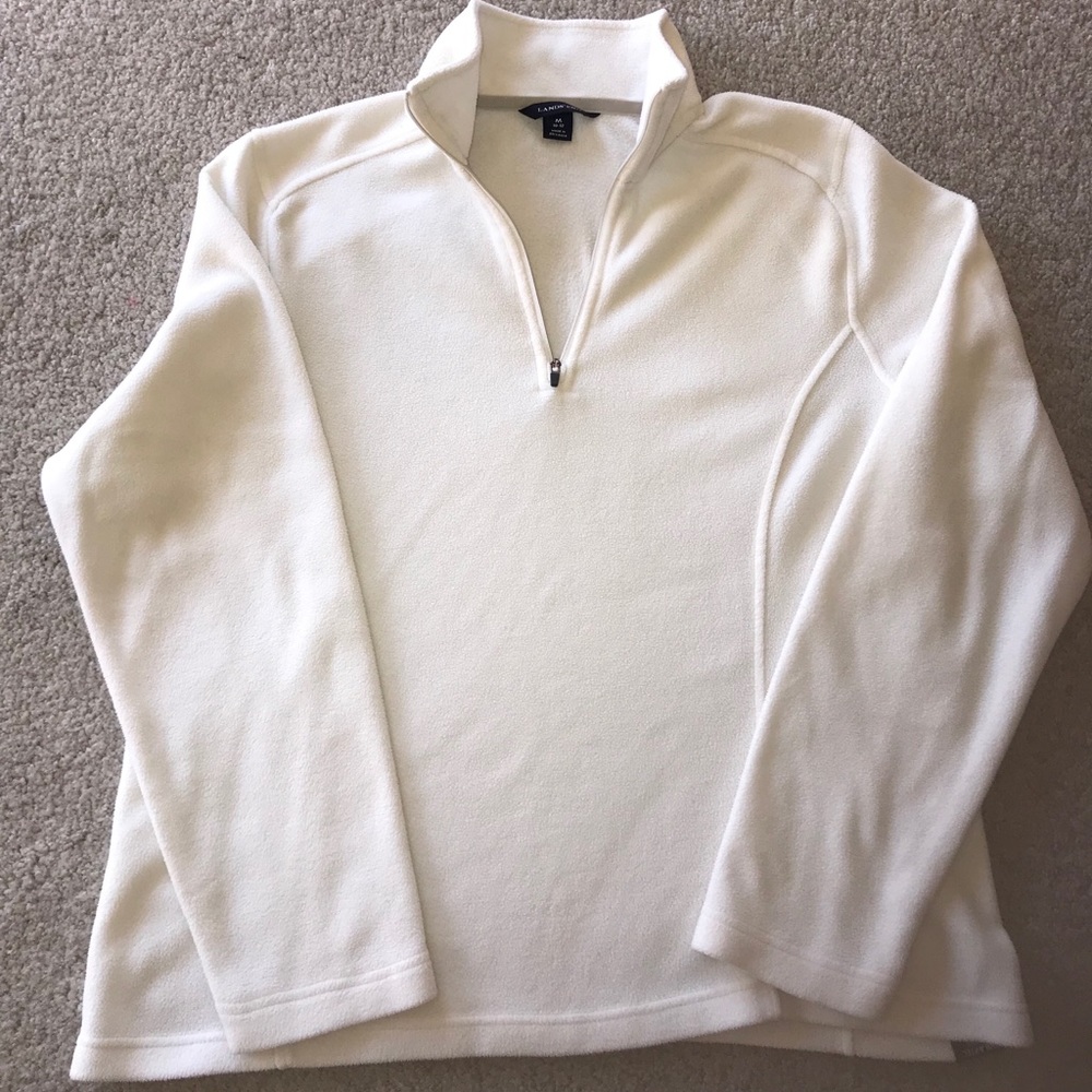 Lands End 3/4 Zip Winter White Fleece
